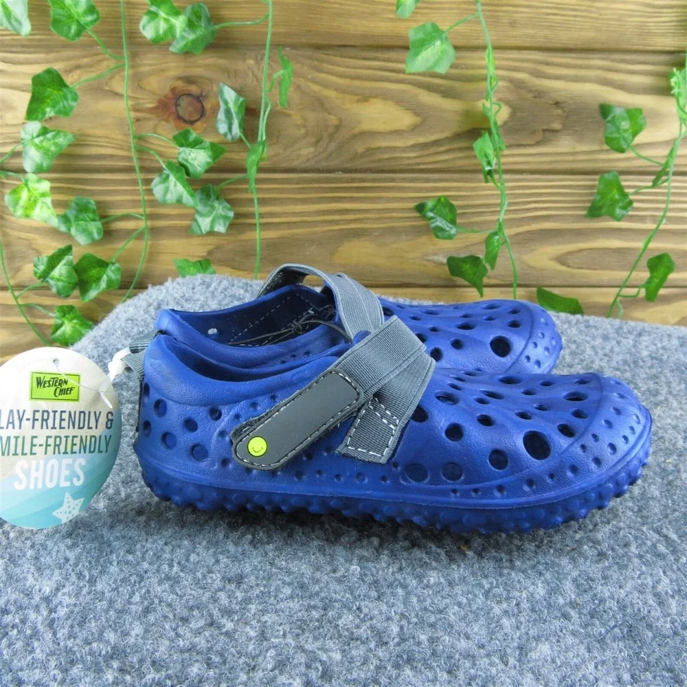 Western Chief Boys Fisherman Size T 11 Medium Shoes Blue‎ Synthetic Slip On